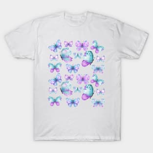 Light Purple Coloured Butterfly Pattern T-Shirt